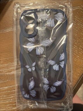 Butterfly Print Purple/Black iPhone Case